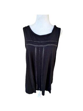 Gap Black Sleeveless Tank Top With Cut Out Details Women Size Large